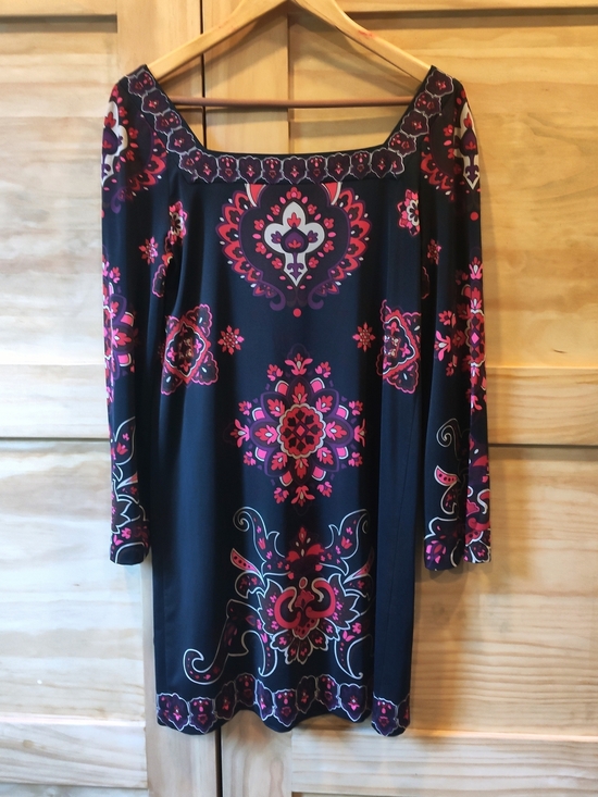 INC International Concepts Dresses & Skirts - INC International Concepts Black & Coral Red Medallion Midi Dress | Medium